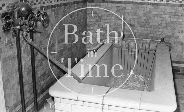 An abandoned bath in the spa treatment centre, Bath c.1978