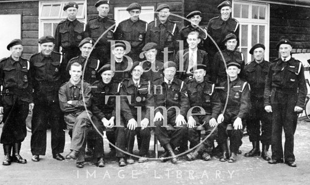 An indented group in military uniform c.1945