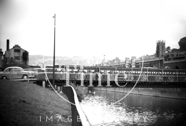 Temporary bridge over the Avon, Bath c.1964