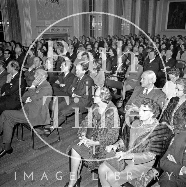 Sir John Betjeman talks to the Institute of Bankers, Guildhall, Bath 1971