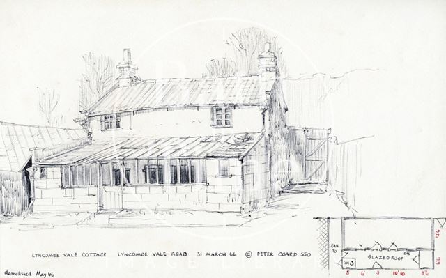 Lyncombe Vale Cottage, Lyncombe Vale Road, Bath 1966