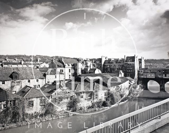 The riverside buildings on Grove Street, Bath c.1975