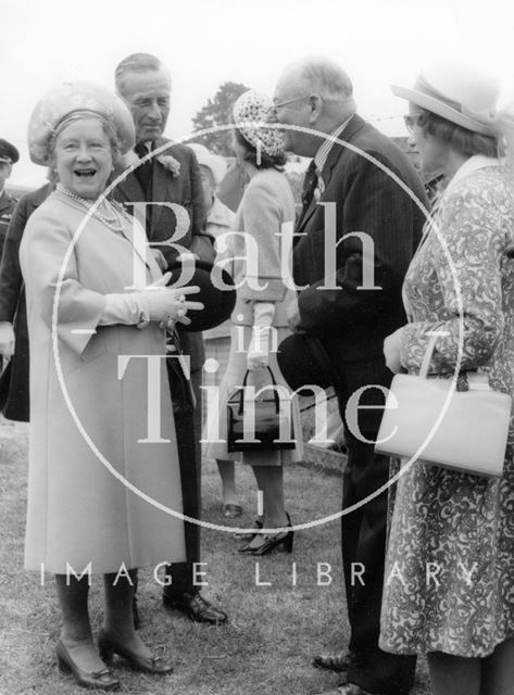 The Queen Mother during a visit to the Bath and West Show 1976