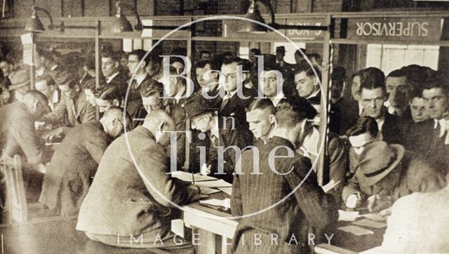 Bath men registering as firewatchers 1941