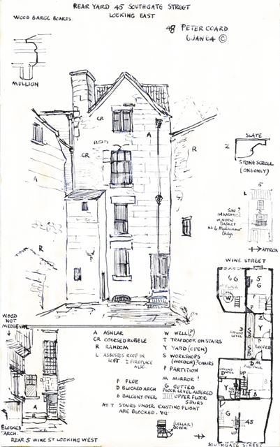 Rear yard, 45, Southgate Street, Bath 1964