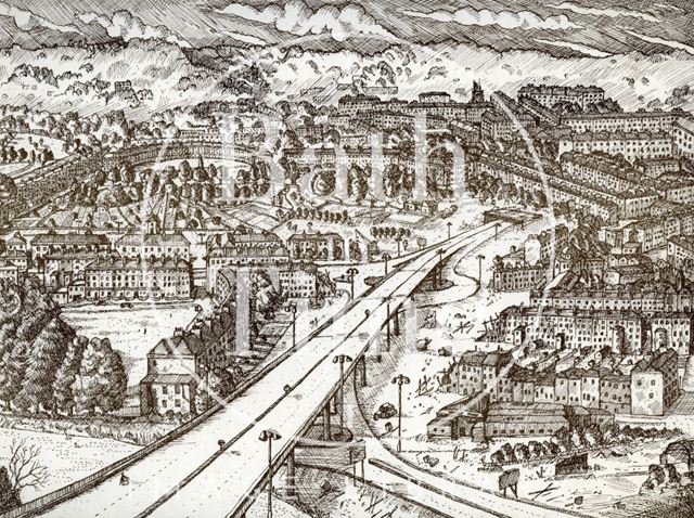 The exit to the Buchanan Tunnel, as visualised in this contemporary sketch, Bath c.1966