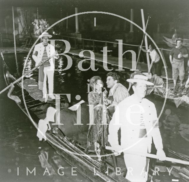 Venetian singers, Umberto Da Prda and Stella Nory, singing on the Gondola at the Bath Festival 1962