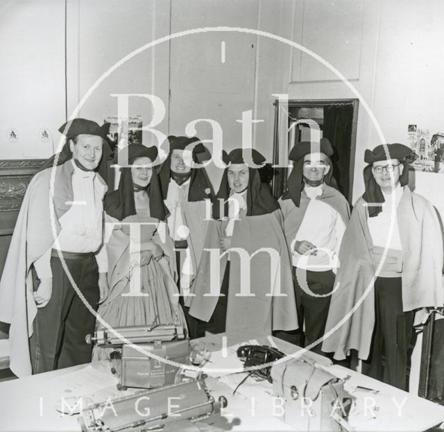 Guests masquerading as citizens of eighteenth century Venice at the Bath Festival 1962