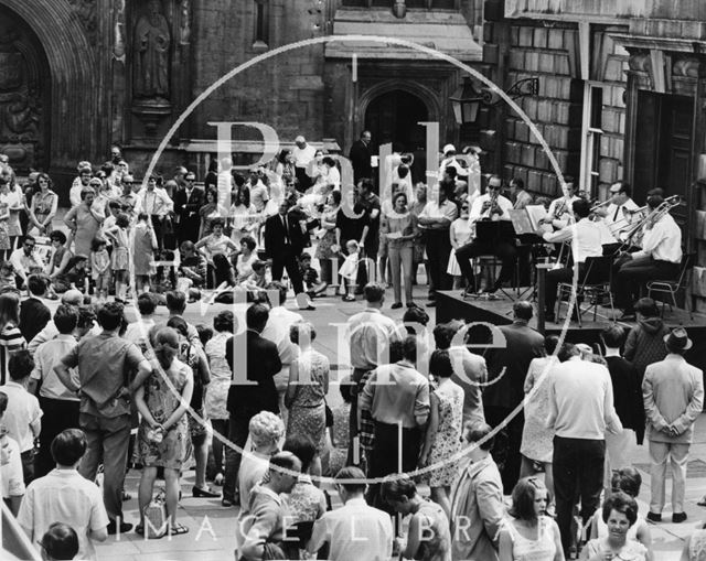 An open air performance at the Jazz Festival, Bath late-1960s