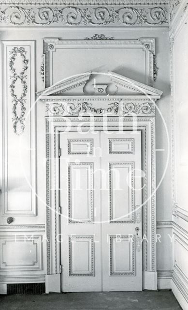 Decorative doorway in the salon in Wood House, Twerton, Bath c.1964