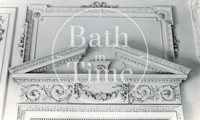 Decorative doorway in the salon in Wood House, Twerton, Bath c.1964