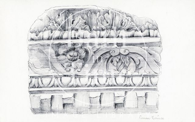 Cornice, Roman Baths, Bath 1976