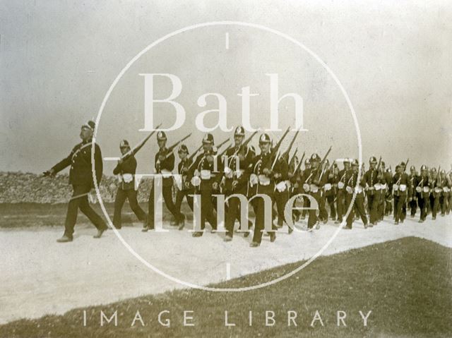 Inspection at Lansdown of the First Volunteer Battalion, Somerset Light Infantry, Bath 1901