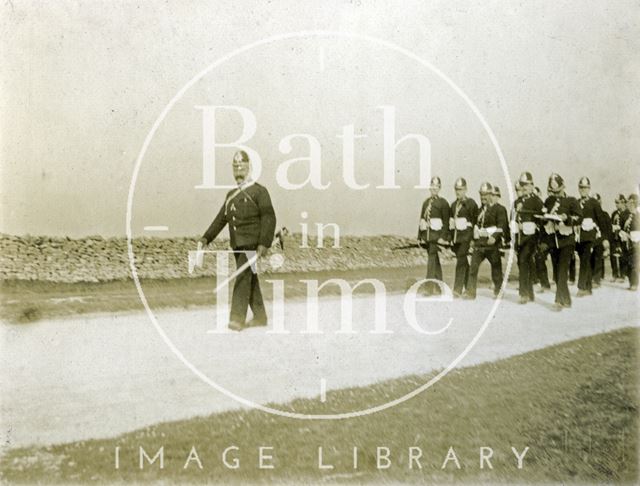 Inspection at Lansdown of the First Volunteer Battalion, Somerset Light Infantry, Bath 1901