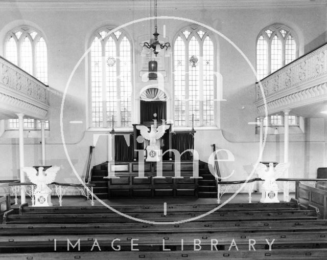 The interior of the United Reformed Church, Bath 1983