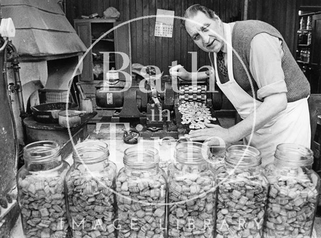 Leonard Thickett, the last sweet maker at the firm, R.A. Wilkins, Trowbridge, Wiltshire c.1974