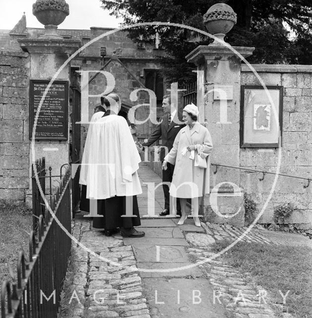 Princes Margaret and Lord Snowdon after early morning communion at Widcombe Parish Church, Bath 1963