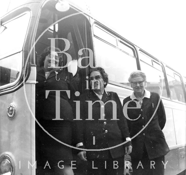 Three lady Bath Bus conductors 1970