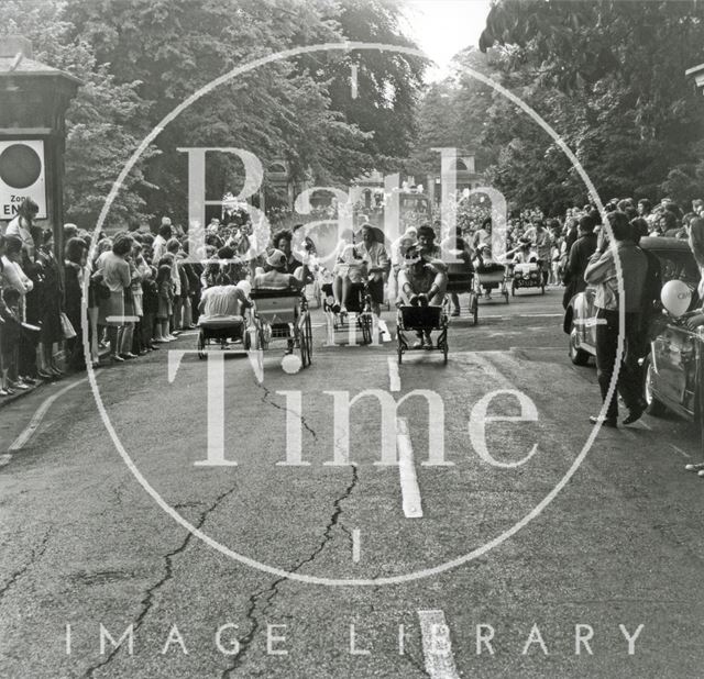 The carnival pram race, Royal Victoria Park, Bath 1972