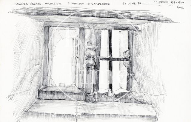 South window to garderobe, Hanover Square, Warleigh 1971