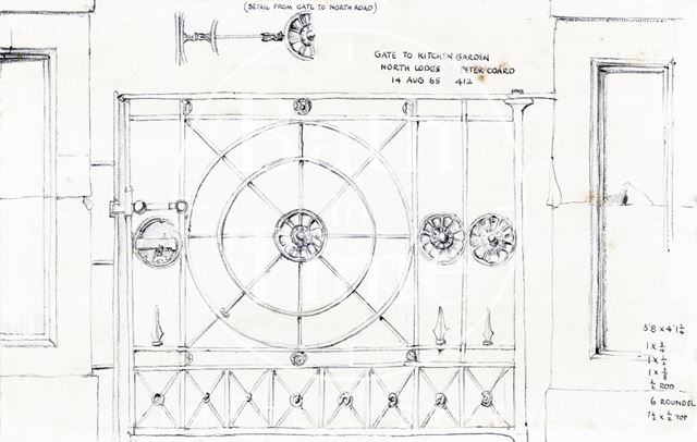 Gate to kitchen garden, North Lodge, Warminster Road, Bath 1965