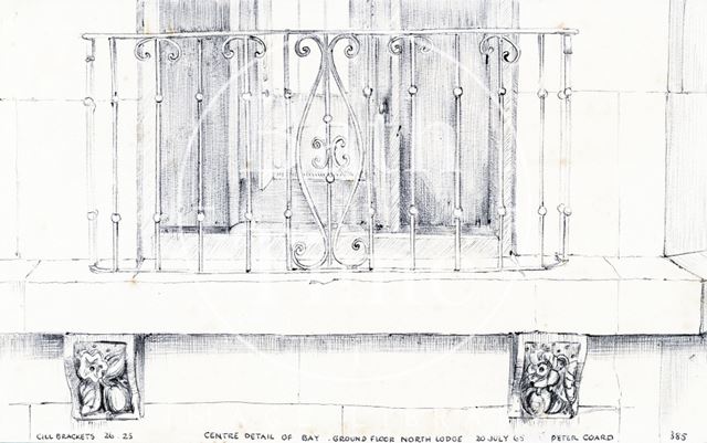 Centre detail of bay, North Lodge, Warminster Road, Bath 1965