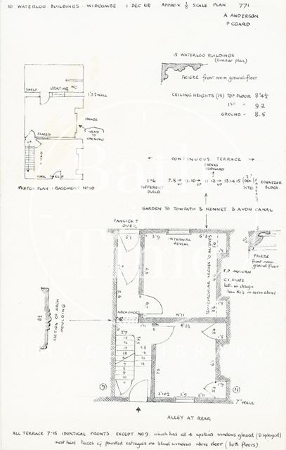 Floor plans, 10, Waterloo Buildings, Widcombe, Bath 1968