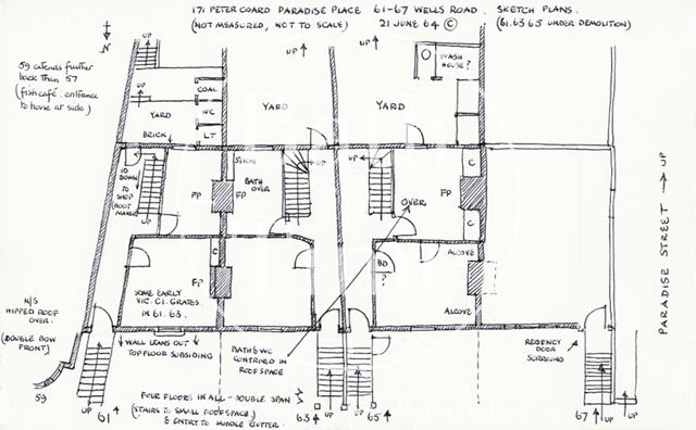 61 to 67, Wells Road (1 to 4, Paradise Place), Bath 1964
