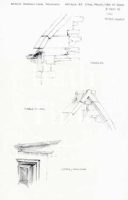 Various details, Lower Barrack Farm, 425, Wellsway, Bath 1972