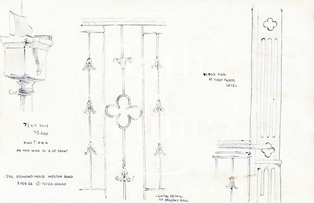 Various details, Ormond House, Weston Road, Bath 1965