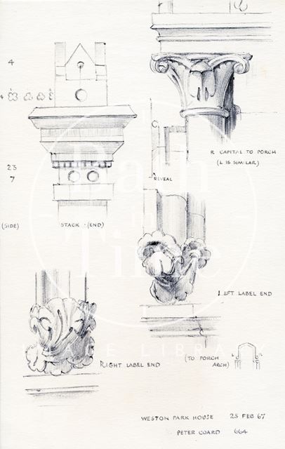 Various details, Weston Park House, Weston Park East, Bath 1967