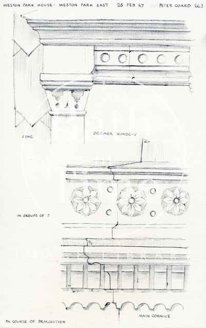 Various details, Weston Park House, Weston Park East, Bath 1967