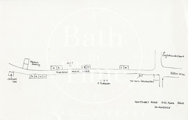 Site plan, Whiteway Road, Bath 1965