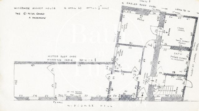 Floor plan, Wharf House, Widcombe Hill, Bath 1968