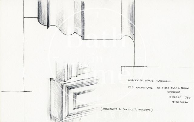 Architrave, Worcester Lodge, Larkhall, Bath 1968