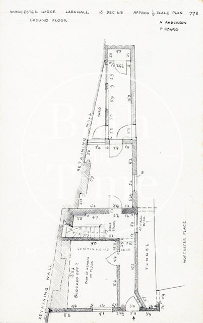 Ground floor plan, Worcester Lodge, Larkhall, Bath 1968