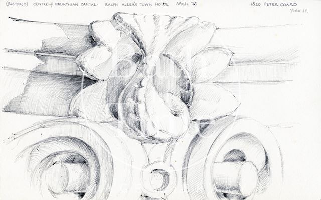 Centre of Corinthian capital, Ralph Allen's town house, Bath 1975