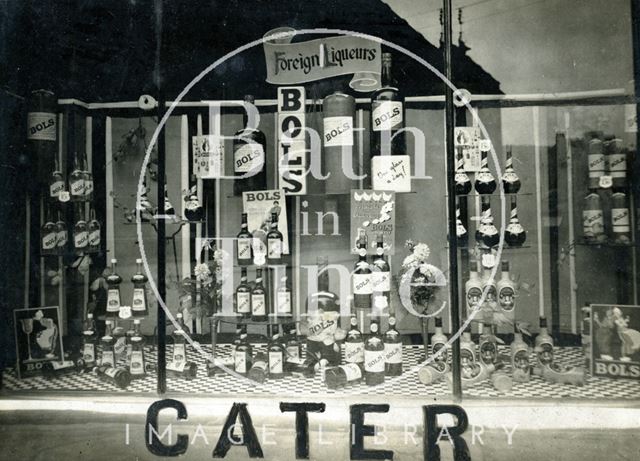 Shop window display for Caters Stores, 26, High Street, Bath 1930s