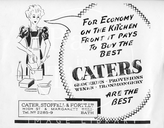 Original artwork for Cater, Stoffell & Fortt Ltd., Bath c.1940