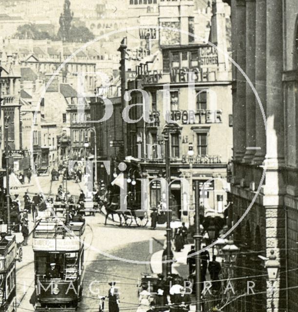 High Street and municipal buildings, Bath 1904 - detail