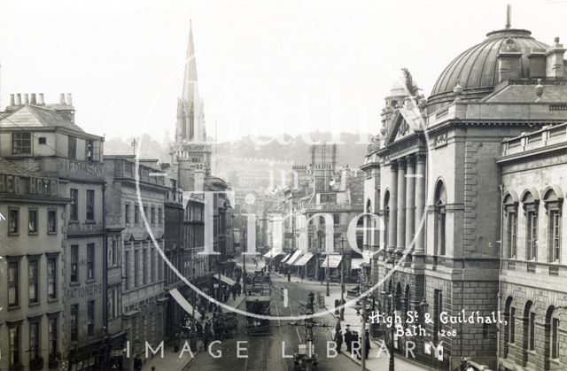 High Street and Guildhall, Bath c.1915