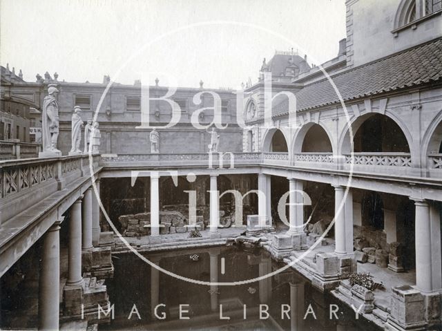 The newly constructed upper level to the Roman Baths, Bath c.1900