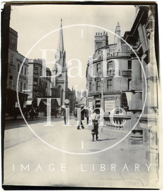 High Street looking towards Northgate Street and the corner of Bridge Street, Bath c.1895-1902