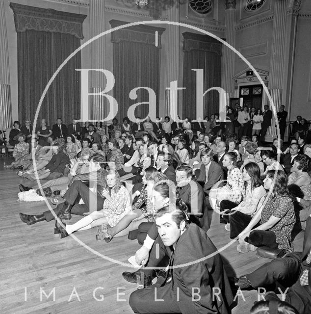 The audience watching the acrobats in the Pump Room, Bath 1971