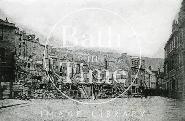 The aftermath of the Hedgemead Landslip, Bath 1881