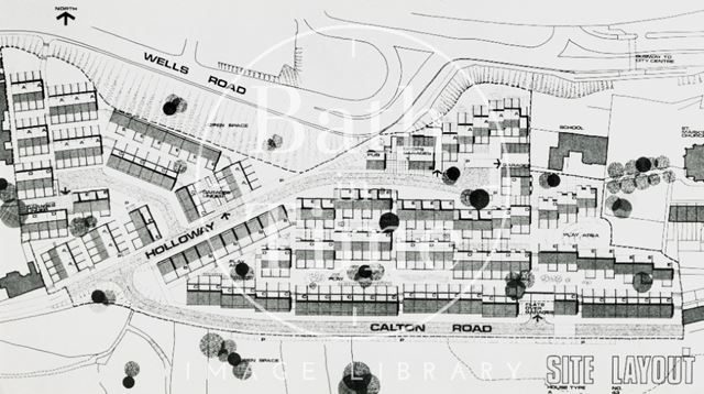 Site Layout for the proposed Calton Road development, Bath c.1970