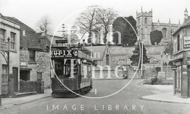 Tram No. 12 at the terminus at Weston, Bath c.1930