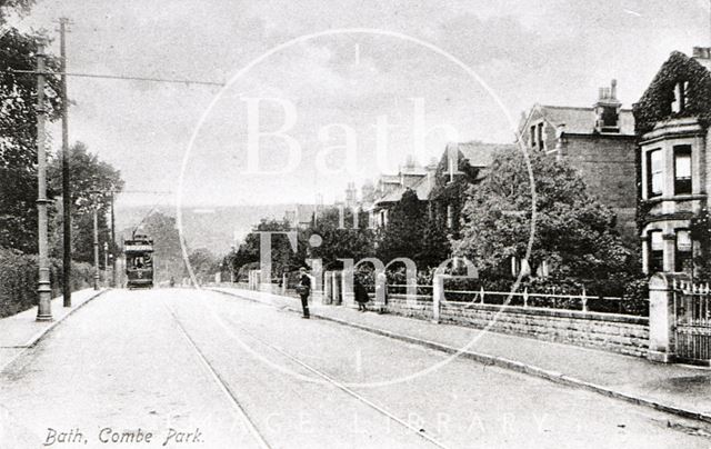 Tram at Combe Park, Bath 1909