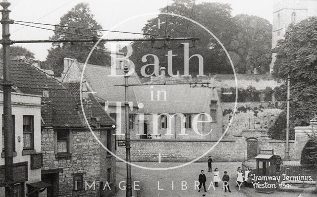 Tram terminus at Weston, Bath c.1914