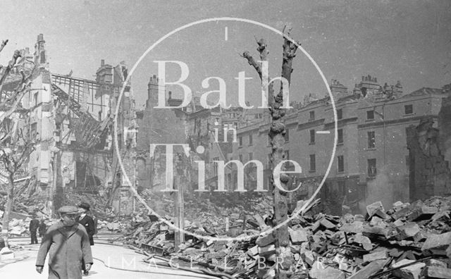 Bomb damage, Upper Church Street, Bath 1942